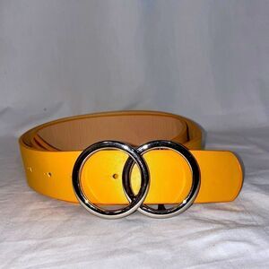 Yellow faux leather belt